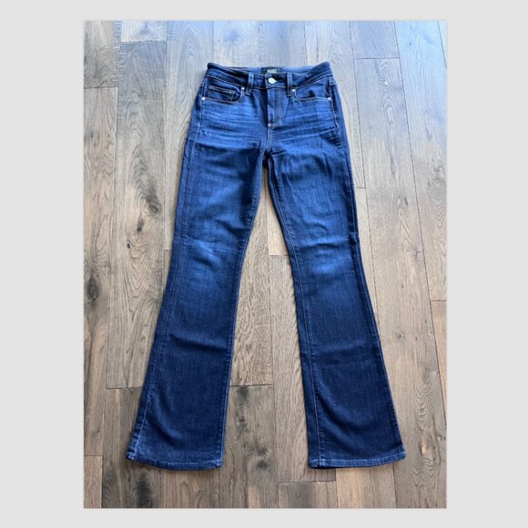 Paige Manhattan Bootcut Jeans Mid Rise Dark Wash Size 25 - Picture 1 of 6
